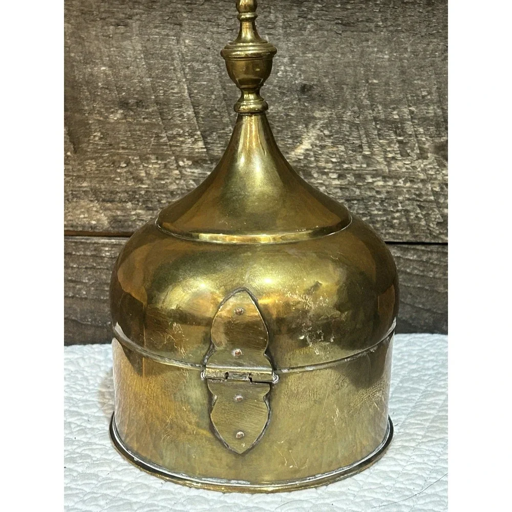 Antique Collectible Handcrafted Brass Islamic Pan Daan Box‎ Small Betel Nut Box